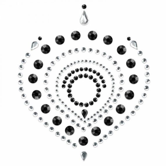 Прикраси для грудей та бікіні зі стразами Flamboyant від Bijoux Indiscrets, сріблясто-чорні | Зображення 1
