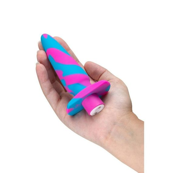 Анальный виброплаг Avant Vibrotize Fuchsia розово-голубой, 12.7 х 3.1 см Sex Aura | Зображення 3