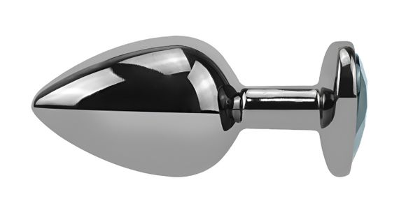 Анальная пробка с кристаллом EGZO - Dark Silver Heart Plug Black size S sexstyle | Зображення 3