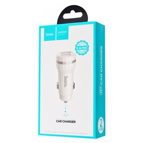 АЗП Hoco Z27 Staunch 2.4A (2USB-A) Білий