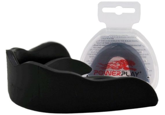 Капа боксерська PowerPlay 3317 SR доросла (вік 11+) чорна