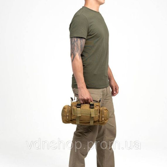 Сумка - подсумок тактическая поясная Tactical военная, сумка нагрудная с ремнем на плечо 5 литров кордура HF-94 | Зображення 6