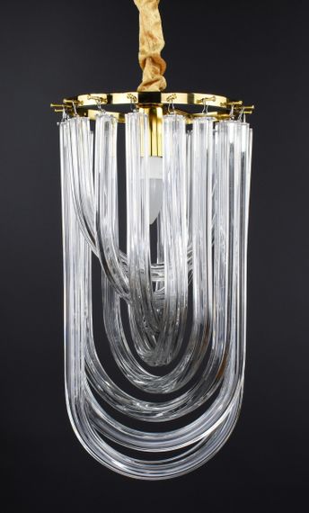 Люстра підвісна на 1 лампочку 26886 Золото 45-100х21х21 см. | Зображення 3