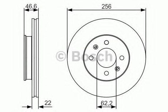 Диск гальмівний Hyundai AccentKia Rio 11 - передн. (вир-во Bosch) BOSCH 0986479R77 на HYUNDAI i20 (GB)