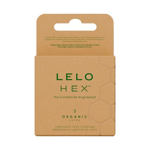 Презервативи LELO HEX Condoms Organic 3 Pack, тонкі та суперміцні