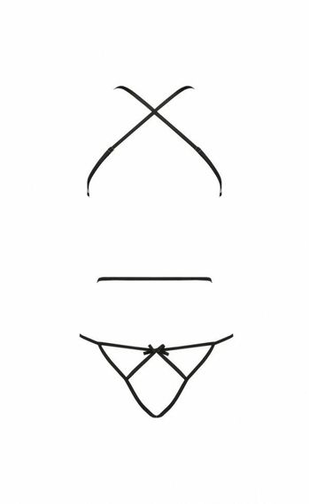 Боді з імітацією шкіри і стрепами ASUNA BODY Passion, Чорний, S, M, S/M, Маленький розмір | Зображення 3