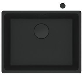 Мийка кухонна Franke Maris, фраграніт, прямокутник, без крила, 553х433х200мм, чаша - 1, MRG 110-52, чорний матовий (+вентиль) (125.0699.228)