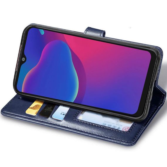Шкіряний чохол-книжка GETMAN Gallant (PU) для ZTE Blade V2020 Smart Штучна шкіра, Слот для візитки, Синій | Зображення 4