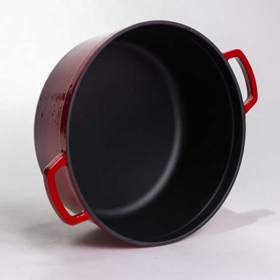 Кокотниця чавунна емальована 6 л, червоний Yiwu HP-FLG-6 RED | Зображення 4