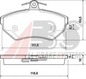 Колодка гальм. диск. SEATVW AROSACORDOBAGOLFPOLO передн. (вир-во ABS) A.B.S. 37011 на VW GOLF Mk III (1H1)