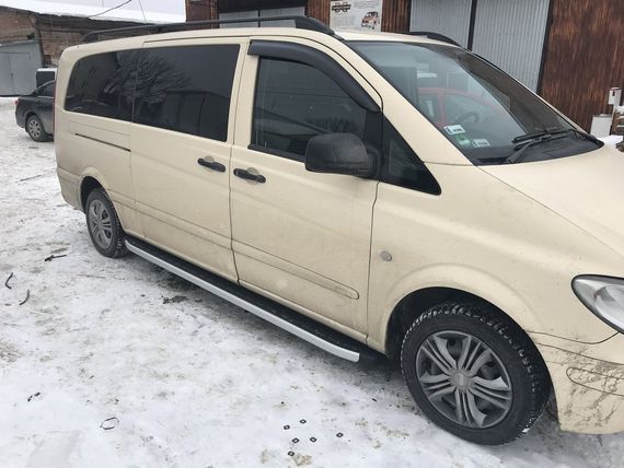 Бокові пороги Fullmond (2 шт., алюм.) Коротка (short) і Середня (long) для Mercedes Vito W639 2004-2015рр | Зображення 5