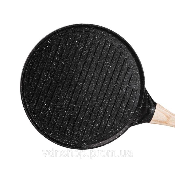 Сковорода гриль кругла Ø 26.5 см низька з гранітним покриттям чорна HP39581B | Зображення 3