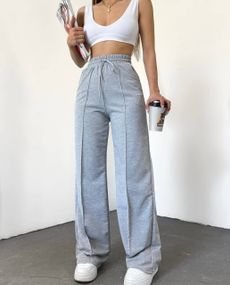 Женские широкие штаны палаццо со стрелками BF1284 цвет серый, размер 42/44