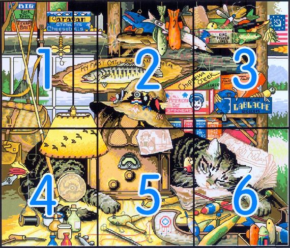 Набор для вышивания крестиком по нанесённой на канву схеме "Sweet dream cat". AIDA 14CT printed, 54*48 см | Зображення 2