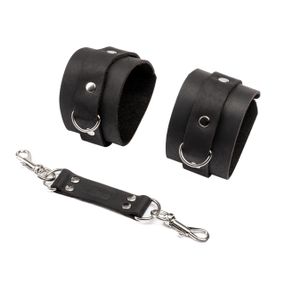 Наручники із натуральної шкіри Flirty Leather - Black, KC00020 Sex Aura