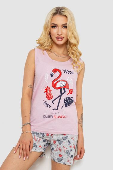 Пижама женская с принтом, цвет розовый, 243R5091