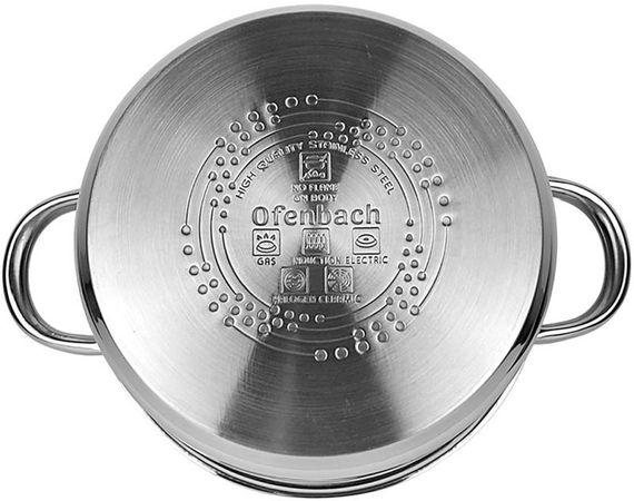 Каструля індукційна Ofenbach Casserole із нержавіючої сталі 4л зі скляною кришкою | Зображення 5