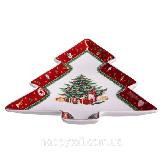 Сервировочное новогоднее блюдо для закусок Christmas 29×24×2 (см) фарфор HP-SDHK-17 | Зображення 2