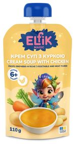Пюре овочево-м'ясне крем-суп з куркою Elfik Magic 110 г