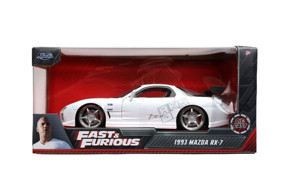 Ігрова металева машинка Fast and Furious Mazda RX-7 1993 white | Зображення 4