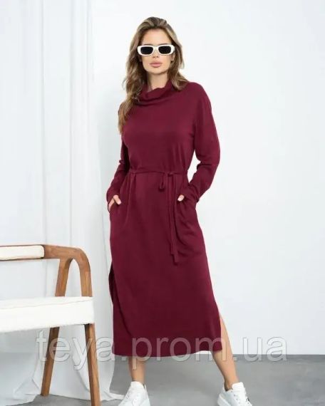 Платье для женщин цвет бордовый размер S FI_008576