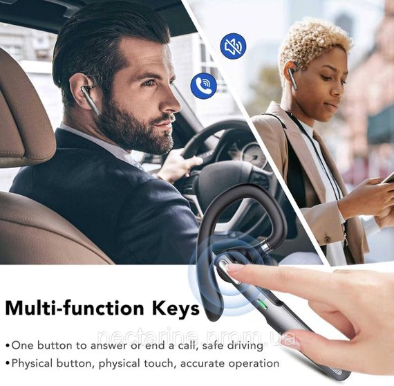 Hendari G3 Bluetooth V5.3, беспроводная гарнитура Bluetooth, блютуз, беспроводная гарнитура с микрофоном с шумоподавлением. | Зображення 5