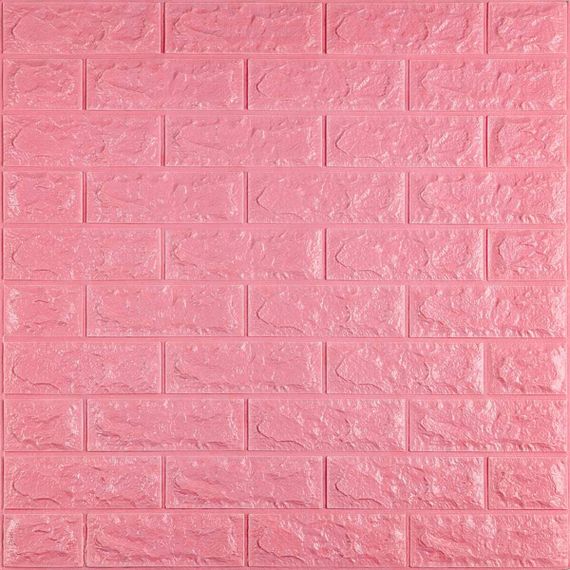 3D панель самоклеюча цегла Рожевий 700x770x7мм (004-7) Sticker Wall SW-00000057