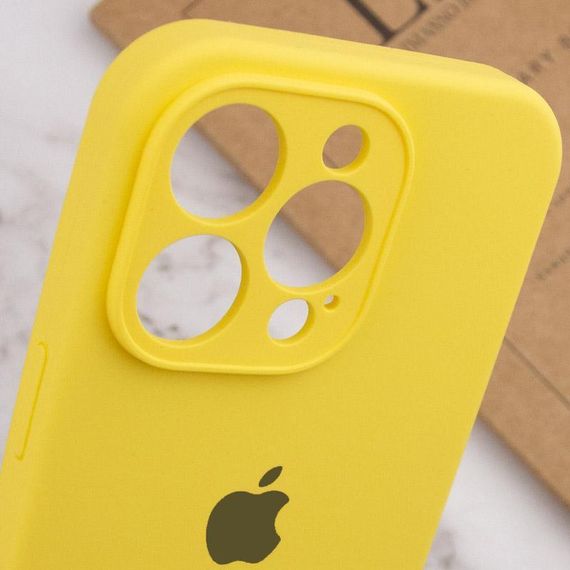 Чохол Silicone Case Full Camera Protective (AA) для Apple iPhone 15 Pro Max (6.7") Жовтий / Yellow | Зображення 5