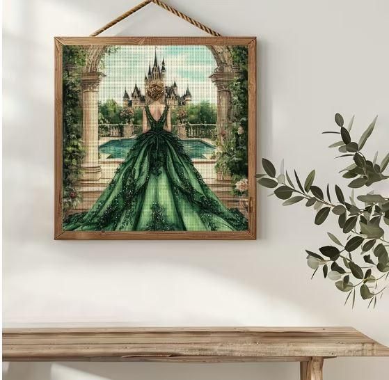 Набор для вышивки крестом ZUOANLF "Изумруд" 14CT, 40x40 см, канва Аида с нанесенным рисунком | Зображення 5