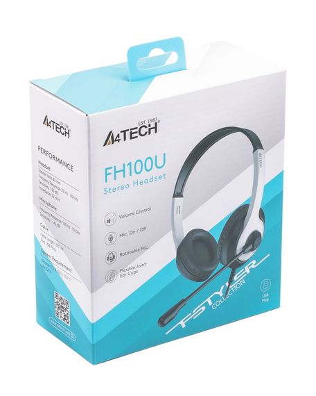 Гарнітура A4-Tech FH100U USB, колір чорний + білий | Зображення 4