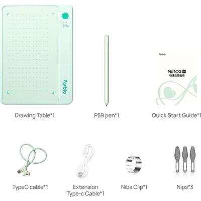Графический планшет Parblo Ninos NEO Green (NINOSNEO) | Зображення 1