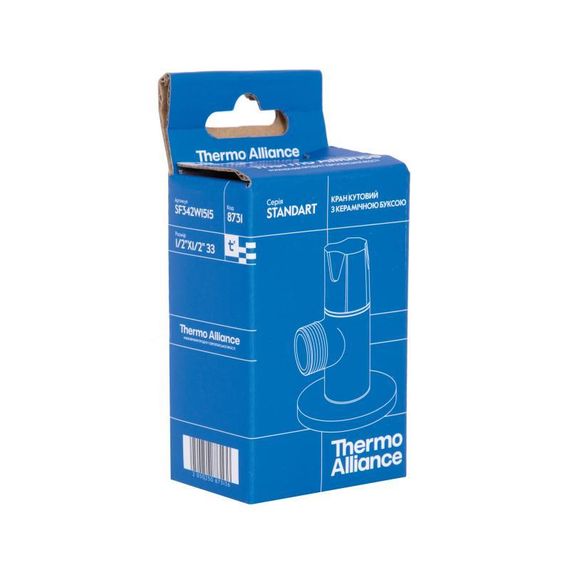 Кран кутовий Thermo Alliance Standart (ручка кругла) з керам.буксою 1/2"Н х 1/2"Н SF342W1515 | Зображення 7