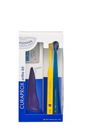 Набір для брекетів Curaprox Ortho Kit: щітка 5460 Ortho, щітка 1009 Ortho, набір йоршиків, орто-віск