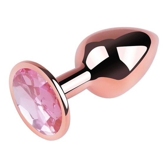 Анальна пробка EGZO Rose Gold Round Plug S з рожевим кристалом, рожеве золото Sex Aura | Зображення 2