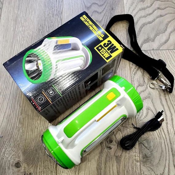 Фонарь переносной кемпинг 6088-LED+COB с функцией PowerBank, кемпинговый светильник. Цвет: зеленый | Зображення 2