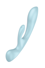 Вибратор кролик Satisfyer Triple Oh с тремя моторами, голубой Sex Aura