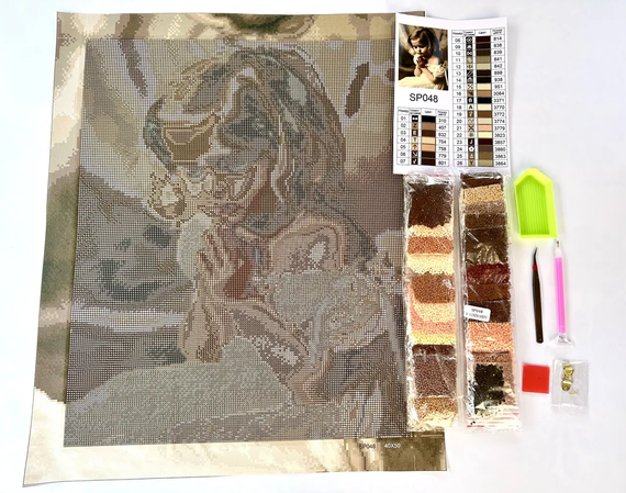 Алмазная мозаика Девочка ангелочек 40х50 см ColorArt SP048 | Зображення 2