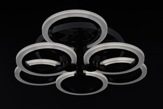 Люстра світлодіодна стельова LED світильник для квартири на стелю лед з пультом 26118 Чорний 11х47х47 см. | Зображення 4