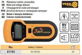 Детектор металу напруг Польща VOREL-81785