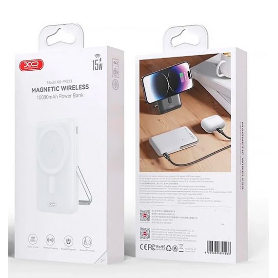 Power Bank XO PR233 магнітний 10000mAh швидка зарядка PD30W бездротова 15W з U-подібною підставкою (47014-XO PR233_1063) | Зображення 3