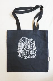 Экосумка шоппер 4Profi "ГЕРБ у квітках" диагональ (хлопок) черная 29240