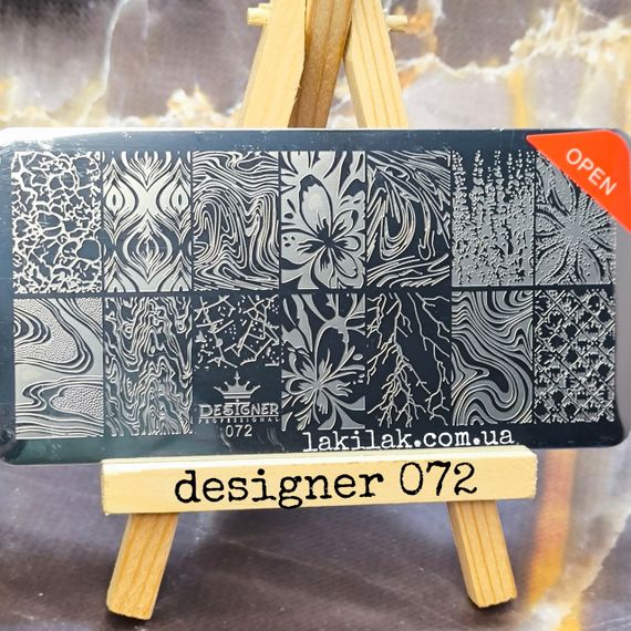 Пластина 072 для стемпінгу Designer Professional (12х6см)