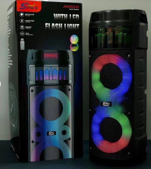 Безпровідна колонка караоке JQS6221 акумуляторна з мікрофоном пультом та RGB-підсвічуванням Bluetooth TF SD-картки 30 Вт Чорний | Зображення 4