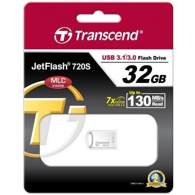 USB флеш накопичувач Transcend 32GB JetFlash 720 Silver Plating USB 3.1 (TS32GJF720S) (TS32GJF720S) | Зображення 3