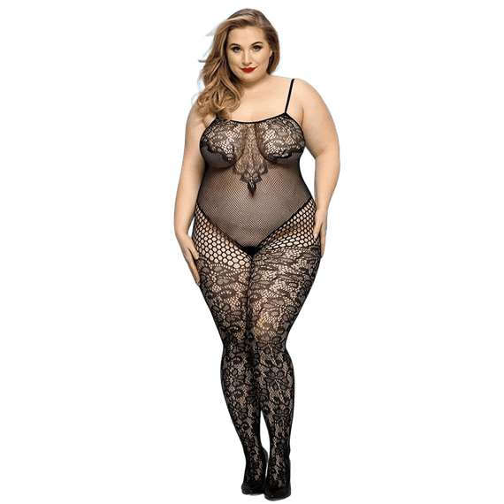 Бодістокінг-комбінезон JSY «Фатальна Скарлет» Чорний Plus Size | Зображення 1