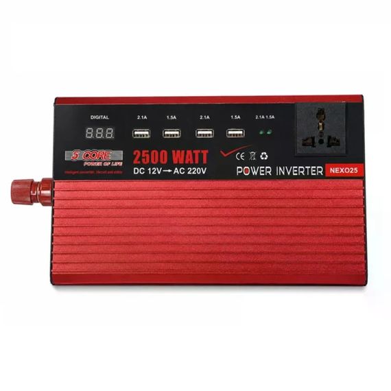 Инвертор 5 CORE UN-3058 2500W 12V • Преобразователь напряжения 5 CORE UN-3058 12V-220V 1100 Вт с USB и модифицированной синусоидой | Зображення 3