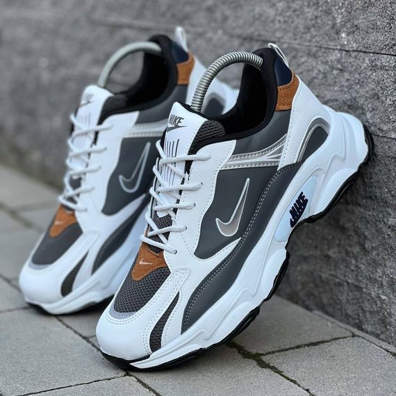 Кросівки Nike матеріал текстиль/замш/шкіра колір білий,олива | Зображення 1