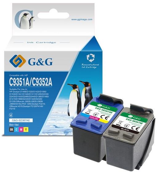 Картридж G&amp;G для HP No.21/22 DJ3920/3940, PSC1410 Black/Tri-color Combo Pack (G&amp;G-SD367AE)