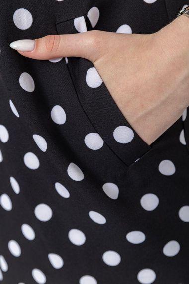 Платье свободного кроя в горох  цвет черный 230R17 | Зображення 4