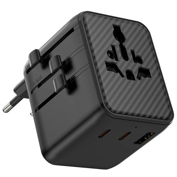 Мережевий універсальний перехідник WIWU UA011 Warrior GaN 25W + 1USB-A/2C Black | Зображення 2